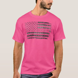 Clan Scott Black & White Scottish tartan US flag k T-Shirt