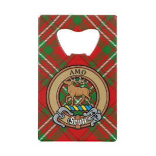 Clan Scott Crest over Red Tartan Credit Card Bottle Opener