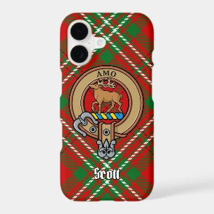 Clan Scott Crest over Red Tartan iPhone Case