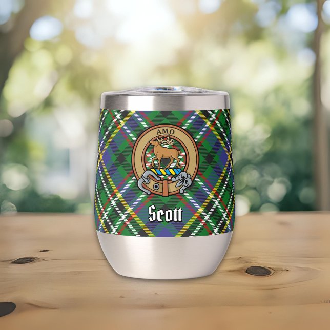 Clan Scott Crest sur Green Tartan (Créateur téléchargé)