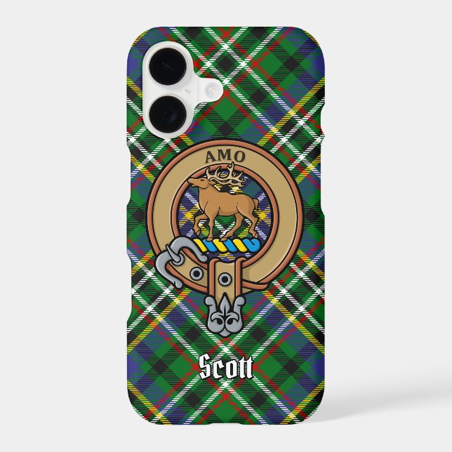 Clan Scott Crest sur Green Tartan (Verso)