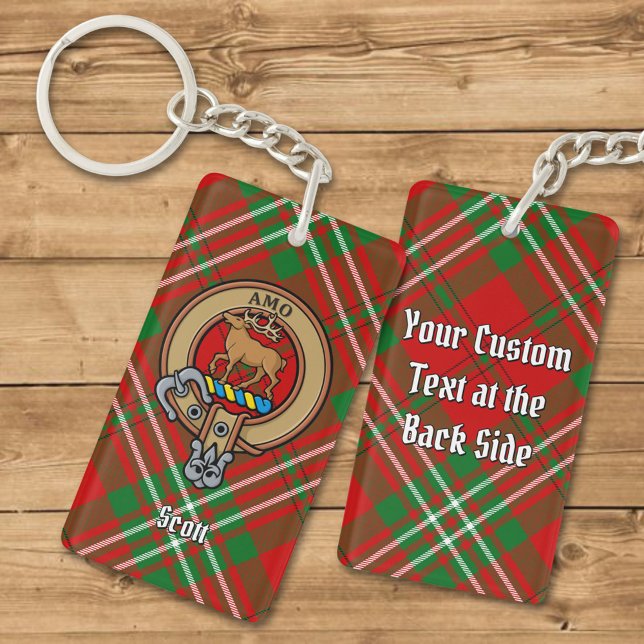 Clan Scott Crest sur Red Tartan Porte - clé (Créateur téléchargé)