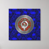 Clan Scott Crest & Tartan Knot on Thistle