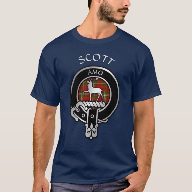 Clan Scott Crest & Tartan T-Shirt (Front)