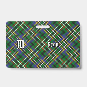 Clan Scott Green Tartan Badge