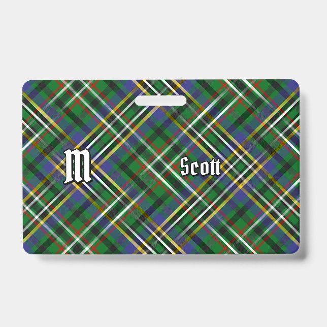 Clan Scott Green Tartan Badge (Front)