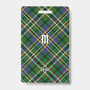 Clan Scott Green Tartan Badge
