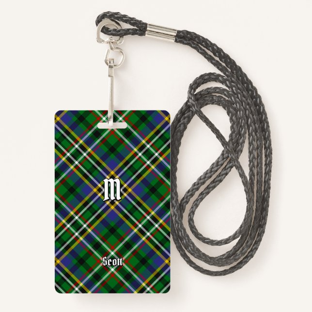 Clan Scott Green Tartan Badge (Front with Lanyard)