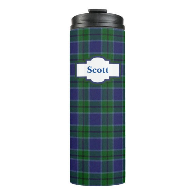 Clan Scott Plaid Custom Thermal Tumbler (Front)