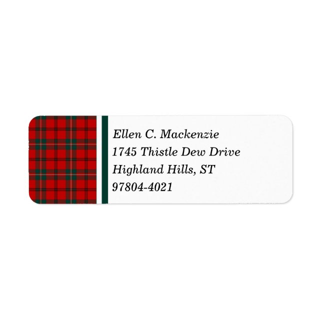 Clan Scott Red et Dark Green Tartan (Devant)