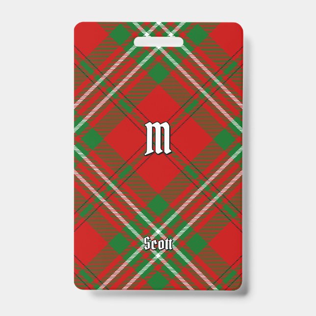 Clan Scott Red Tartan Badge (Front)
