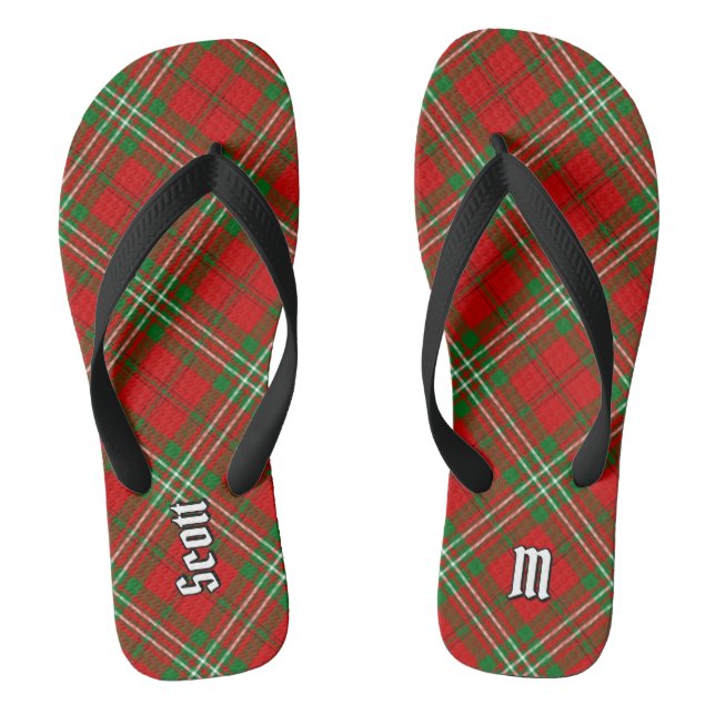Clan Scott Red Tartan Flip Flops (Footbed)
