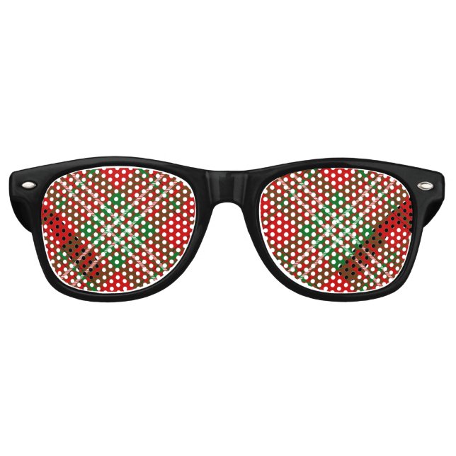 Clan Scott Red Tartan Retro Lunettes de soleil (Devant)