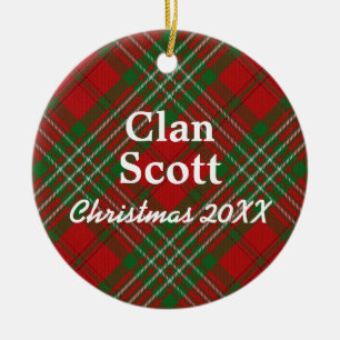 Clan Scott Scottish Tartan Ceramic Ornament