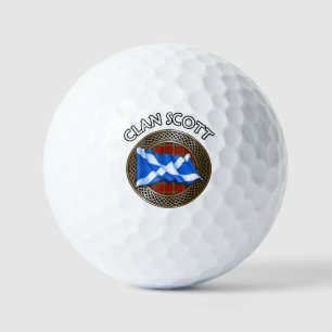 Clan Scott Tartan Knot & Flag Golf Balls