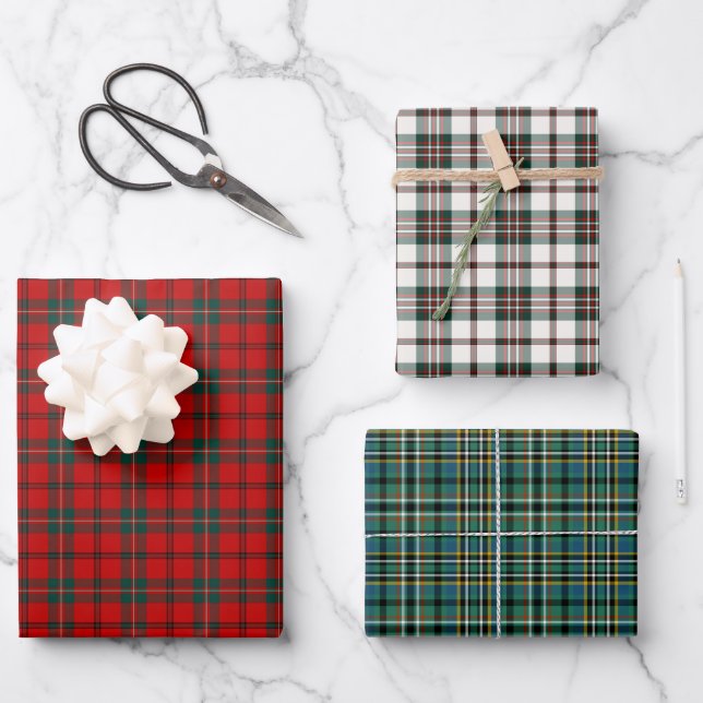 Clan Scott Tartan Variations Wrapping Paper Sheet (Front)