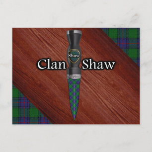 Clan Shaw Tartan Sgian Dubh Blade Postcard