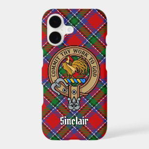 Clan Sinclair Crest over Tartan