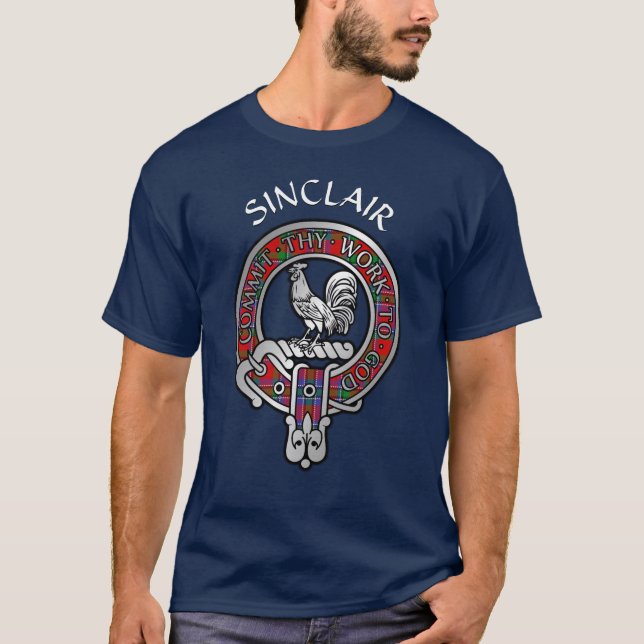 Clan Sinclair Crest & T-Shirt Tartan (Devant)