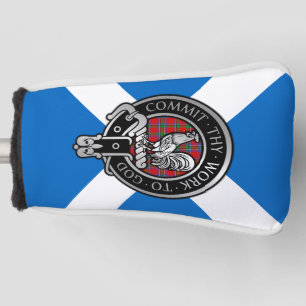 Clan Sinclair Crest & Tartan on Saltire Golf Head Cover