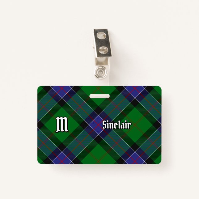 Clan Sinclair Hunting Tartan Badge (Front with Clip)
