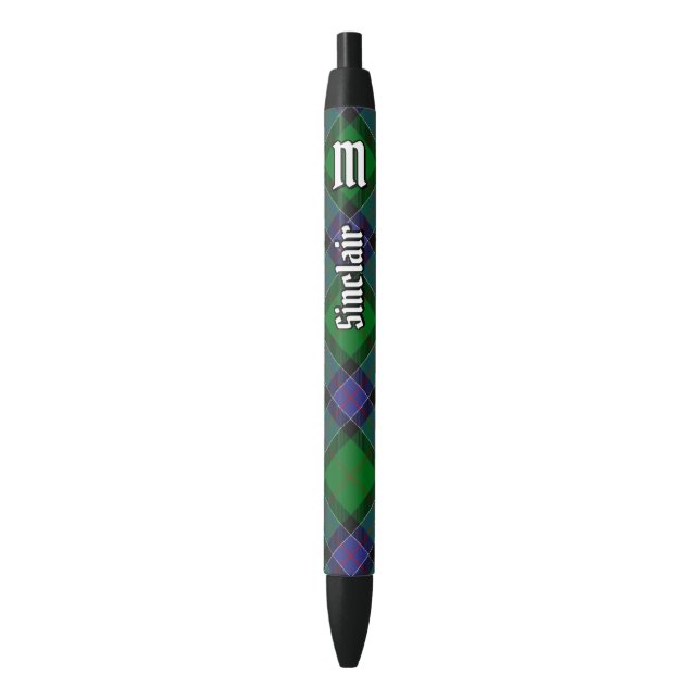 Clan Sinclair Hunting Tartan Black Ink Pen (Front Vertical)