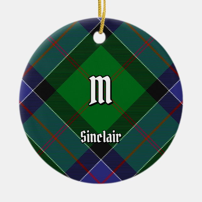 Clan Sinclair Hunting Tartan Ceramic Ornament (Front)