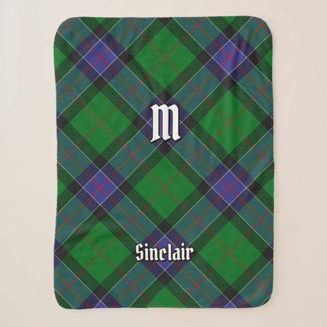 Clan Sinclair Hunting Tartan Sherpa Blanket (Front)