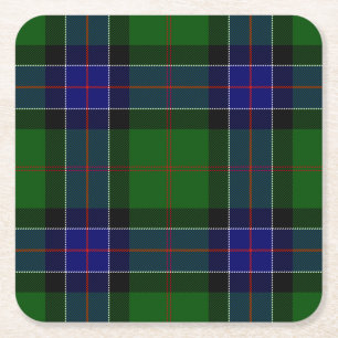 Clan Sinclair Modern Hunting Tartan Square Paper Coaster