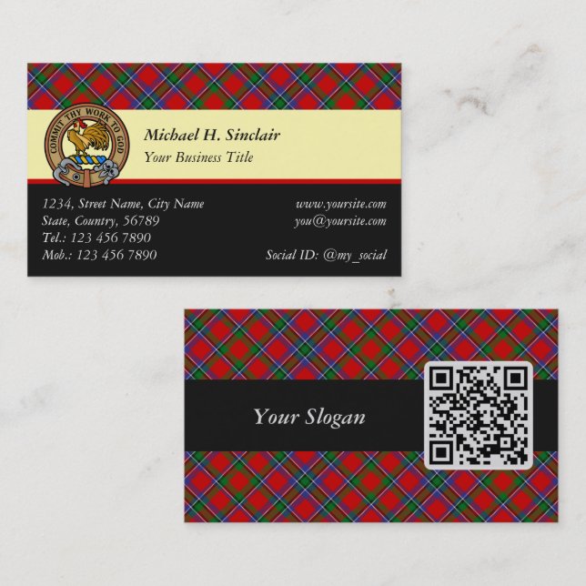 Clan Sinclair Tartan Business Card (Front/Back)