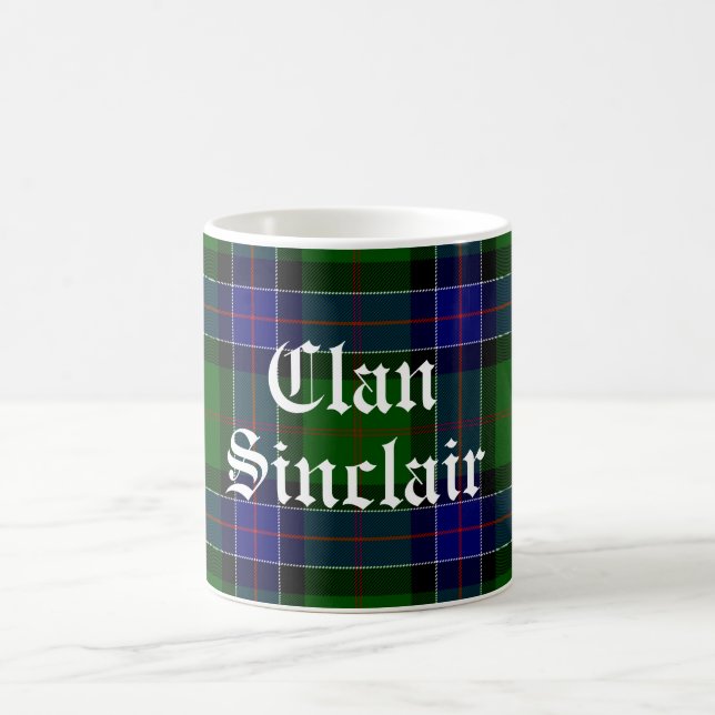 Clan Sinclair Tartan Customizable Coffee Mug (Center)