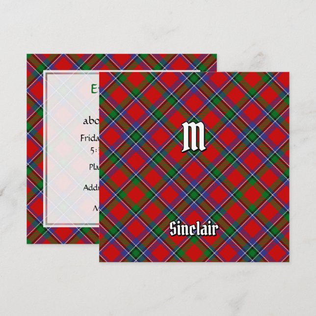 Clan Sinclair Tartan Invitation (Front/Back)