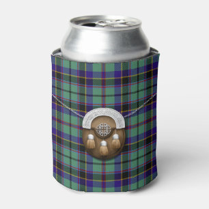 Clan Stevenson Tartan And Sporran Can Cooler