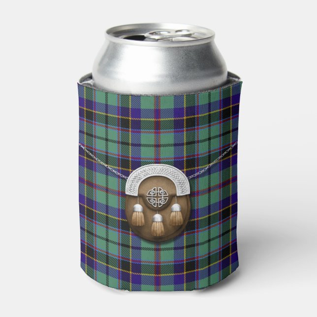 Clan Stevenson Tartan And Sporran Can Cooler (Can Front)