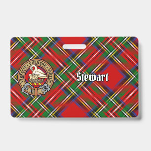 Clan Stewart Crest over Royal Tartan Badge