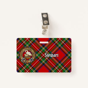 Clan Stewart Crest over Royal Tartan Badge