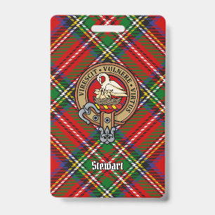Clan Stewart Crest over Royal Tartan Badge