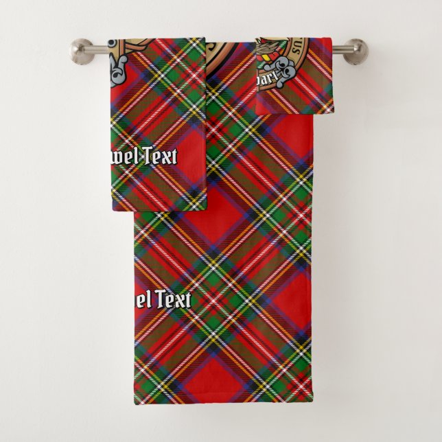 Clan Stewart Crest sur Royal Tartan (En situation)