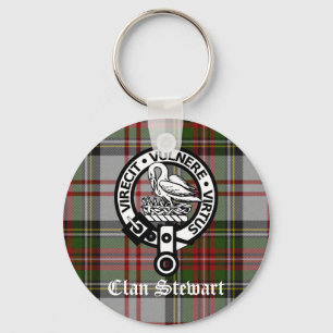 Clan Stewart Crest & Tartan Keychain
