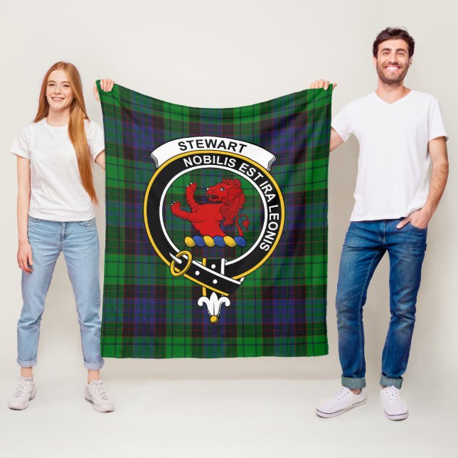 Clan Stewart Old Modern (Stuart) of Bute Tartan Pl Fleece Blanket (In Situ)