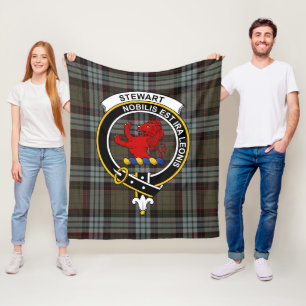 Clan Stewart Old Weathered (Stuart) of Bute Tartan Fleece Blanket
