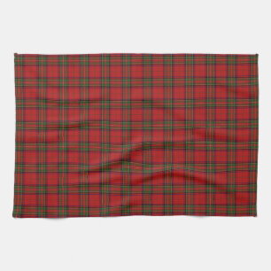 Clan Stewart Royal Scottish Tartan Plaid Pattern Kitchen Towel