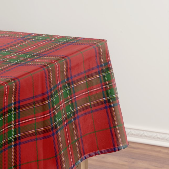 Clan Stewart Royal Scottish Tartan Plaid Pattern Tablecloth (In Situ)