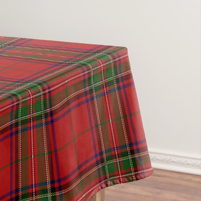 Clan Stewart Royal Scottish Tartan Plaid Pattern Tablecloth (In Situ)