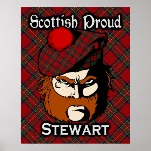 Clan Stewart Scottish Tartan Poster