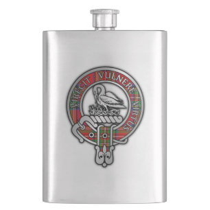 Clan Stewart Stuart Crest & Tartan Flask