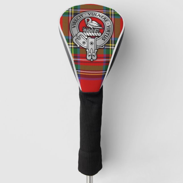Clan Stewart | Stuart Crest & Tartan Golf Head Cover (Front)
