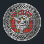 Clan Stewart | Stuart Crest & Tartan Knot Large Clock<br><div class="desc">Clan Stewart | Stuart Crest & Tartan Knot</div>