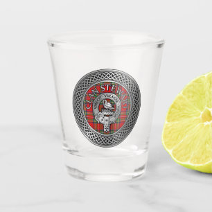 Clan Stewart   Stuart Crest & Tartan Knot Shot Glass