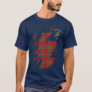 Clan Stewart   Stuart Map & Crest T-Shirt